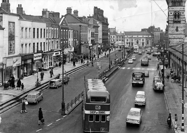 The Northern Echo: The retailers on the left of High Row in early 1966 were Smith's cleaners, John Grisdale, Timothy White, JE Hodgson's chemist, Singer sewing machines, Barratt's shoes, Watson's tobacconist, March the tailor and, on the corner with Post